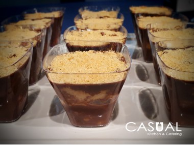 Chocolate marquise in a shot glass