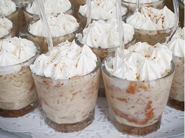 Tres leches in a shot glass