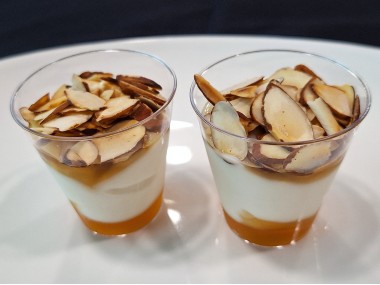Yogurt Shot with Honey and Toasted Almonds