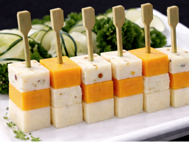 Three-cheese skewer