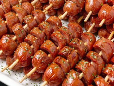 Chorizo skewers with BBQ glaze